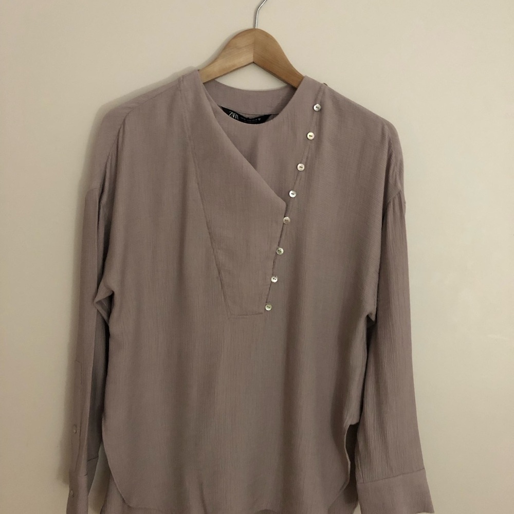 Zara dusty pink Button-Down Women's Top
